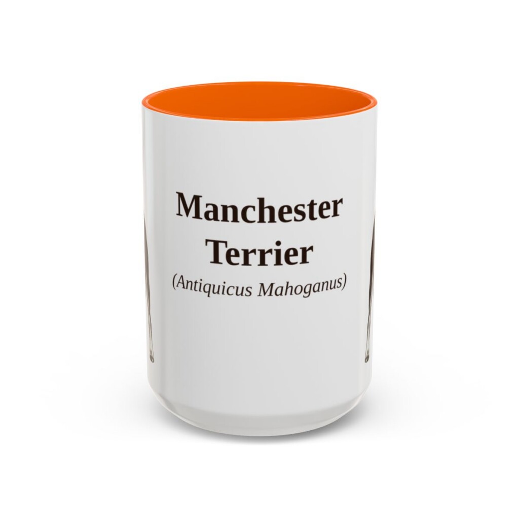 15oz-manchester-terrier-mug-latin-orange 15oz Manchester Terrier Latin Mug, Orange, front view