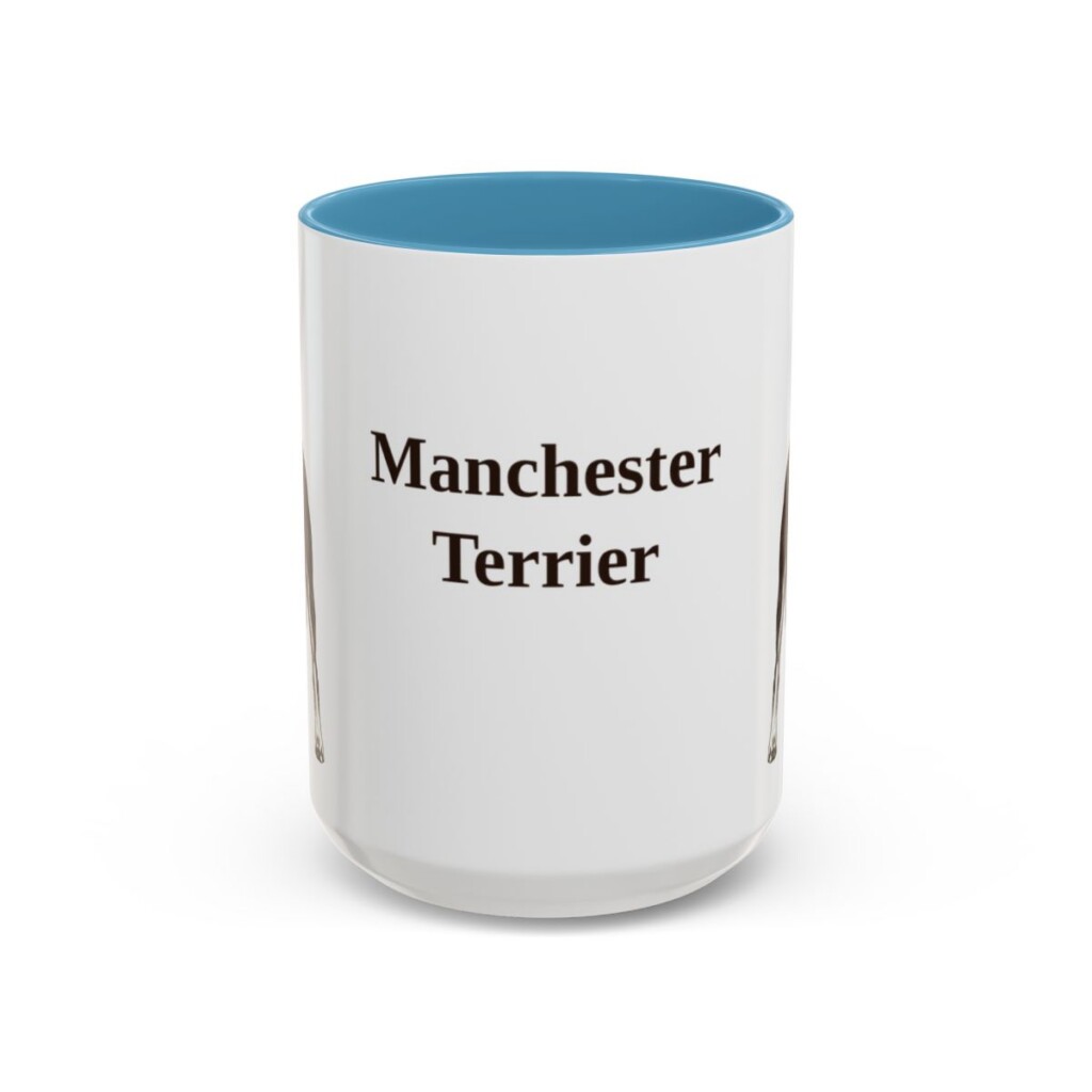 15oz Manchester Terrier Mug, Light Blue, front view