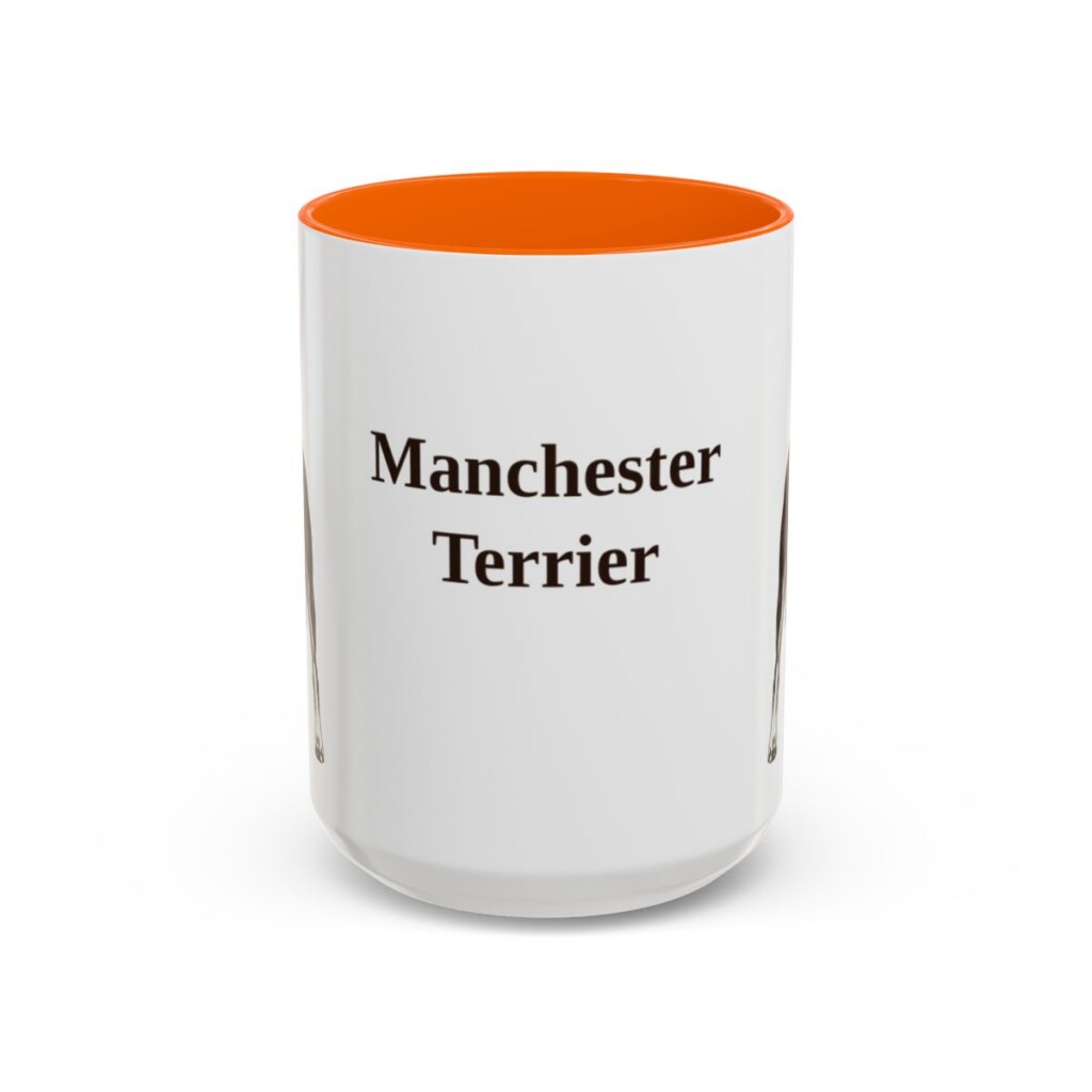 15oz Manchester Terrier Mug, Orange, front view