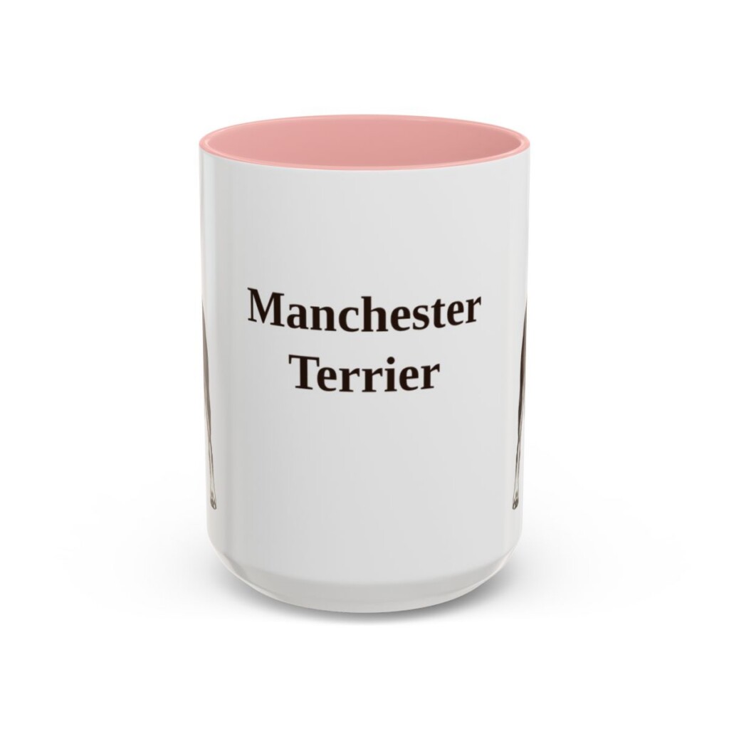 15oz Manchester Terrier Mug, Pink, front view