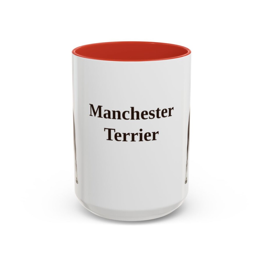 15oz Manchester Terrier Mug, Red, front view