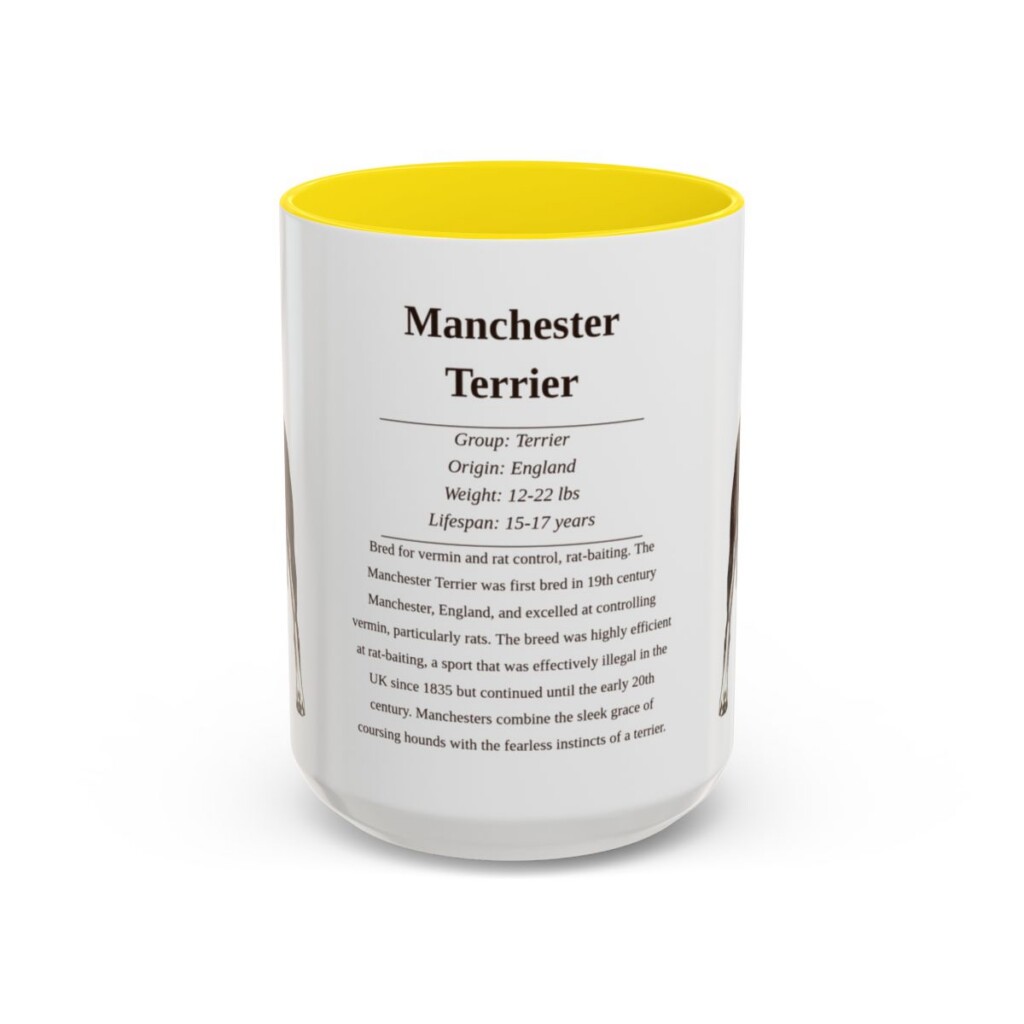 15oz-manchester-terrier-mug-writeup-yellow 15oz Manchester Terrier Mug, Yellow, front view