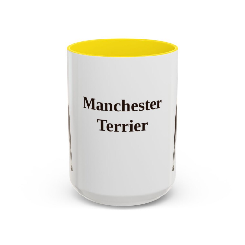 15oz Manchester Terrier Mug, Yellow, front view