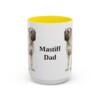 15oz Mastiff Dog Dad Mug, Yellow, front view