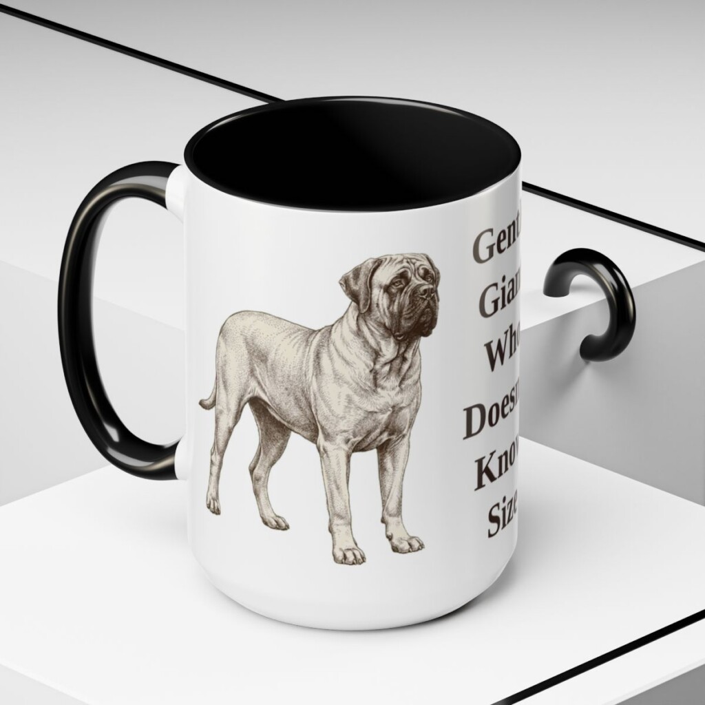 15oz-mastiff-mug-humor-black-context-2 15oz Funny Mastiff Mug, Black, lifestyle photo