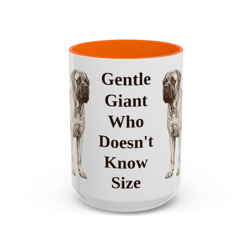 15oz-mastiff-mug-humor-orange 15oz Funny Mastiff Mug, Orange, front view