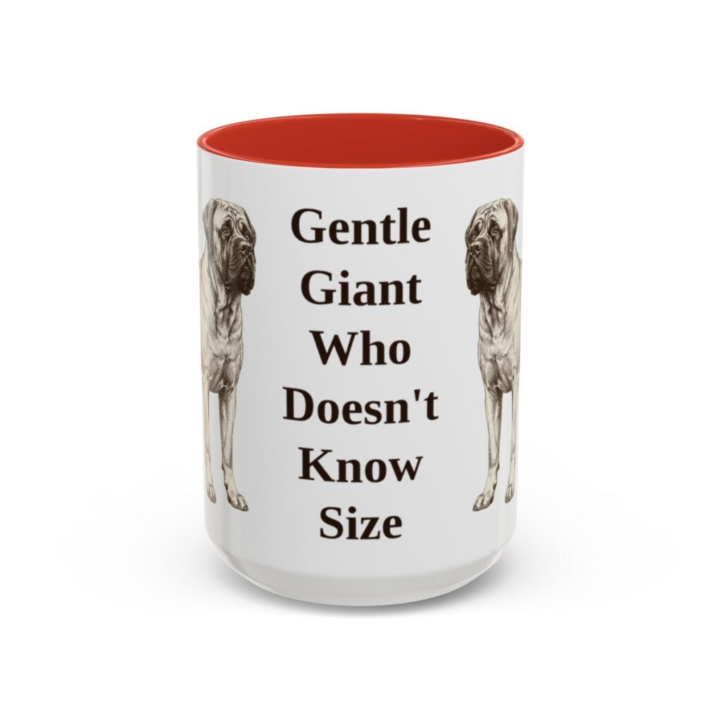 15oz-mastiff-mug-humor-red 15oz Funny Mastiff Mug, Red, front view