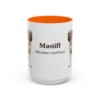 15oz Mastiff Latin Mug, Orange, front view