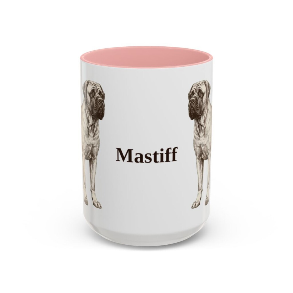 15oz Mastiff Mug, Pink, front view