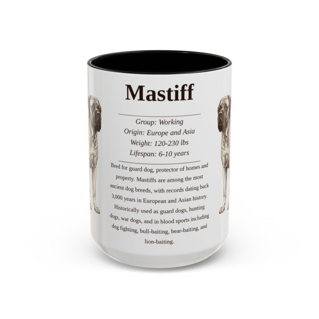 15oz Mastiff Mug, Black, front view