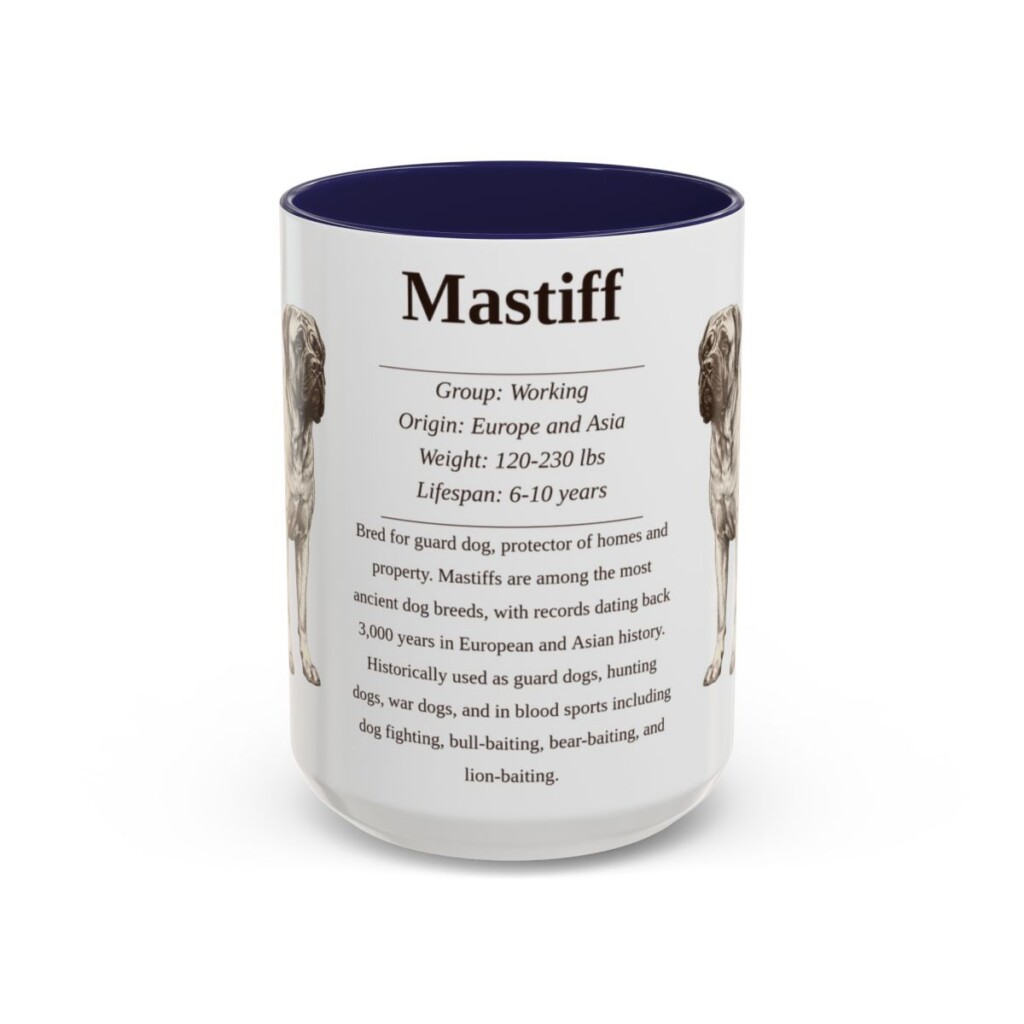 15oz Mastiff Mug, Navy, front view