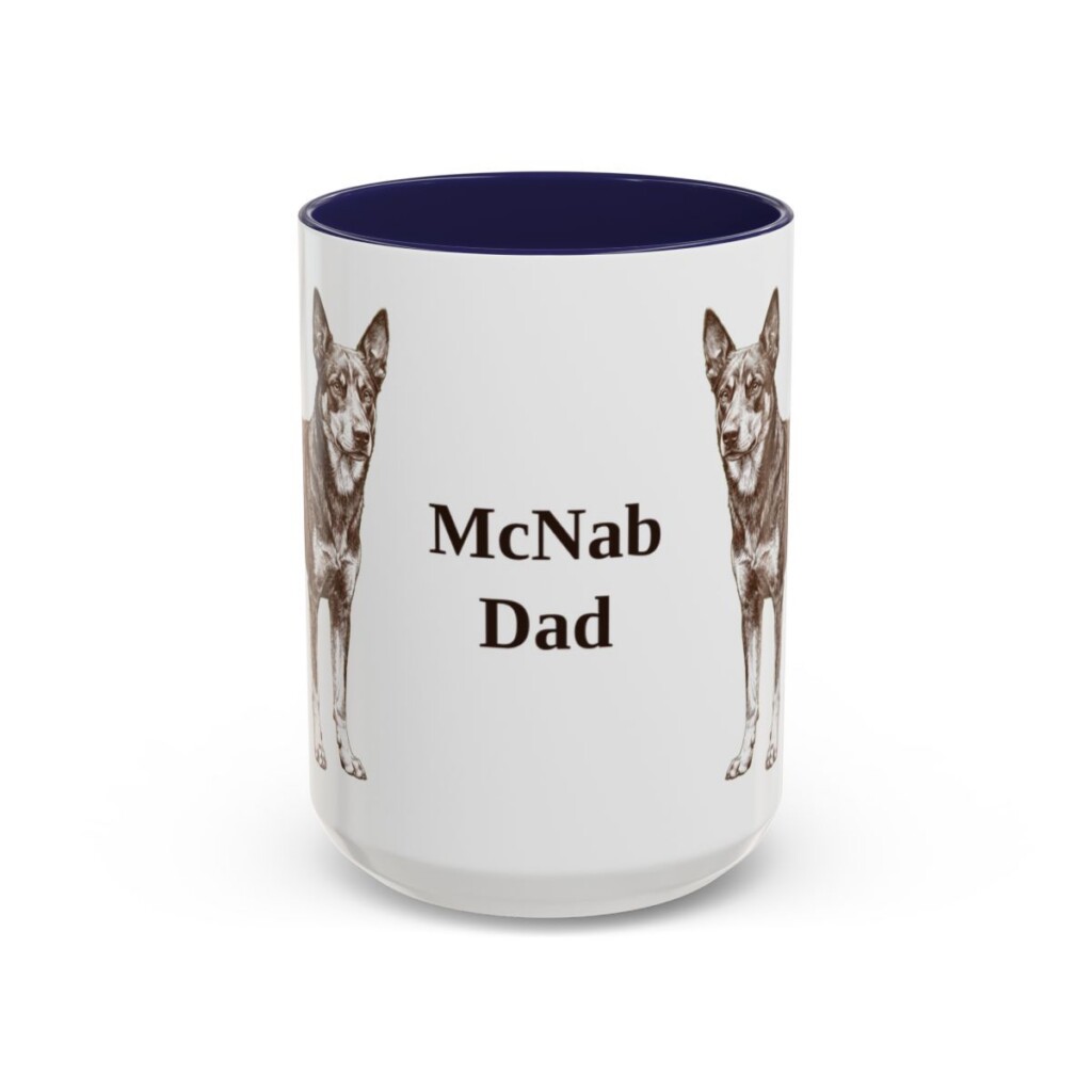 15oz McNab Dog Dad Mug, Navy, front view