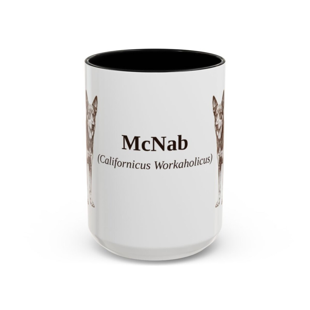 15oz McNab Latin Mug, Black, front view