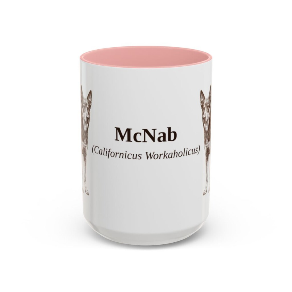 15oz McNab Latin Mug, Pink, front view