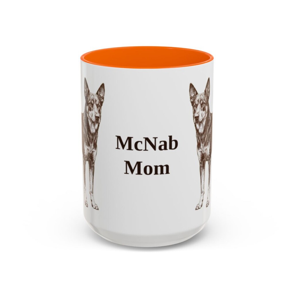 15oz-mcnab-mug-mom-orange 15oz McNab Dog Mom Mug, Orange, front view