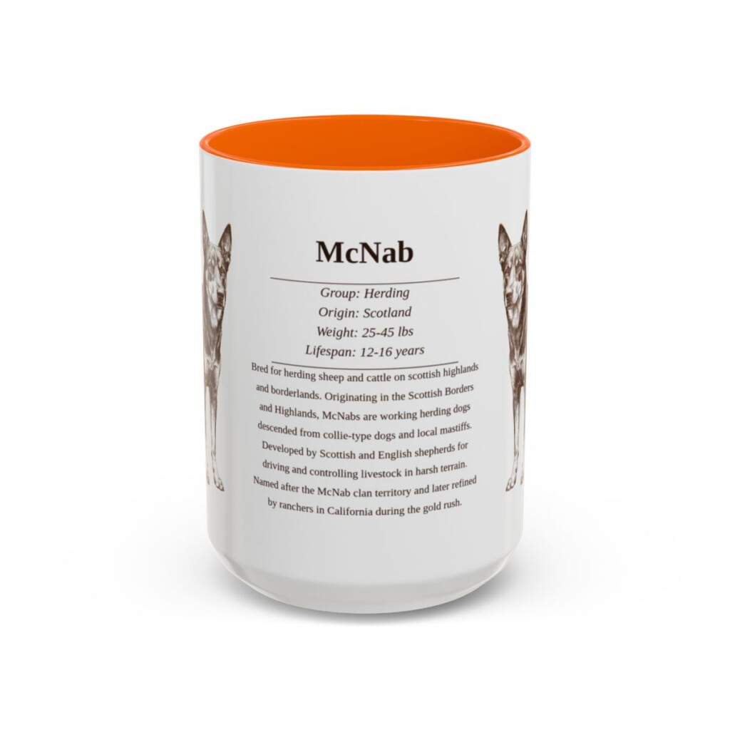 15oz McNab Mug, Orange, front view