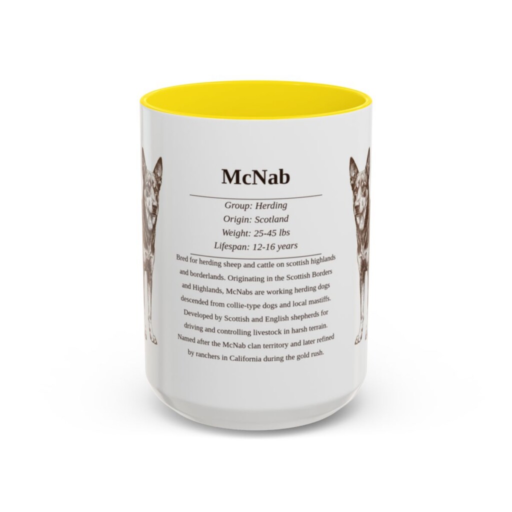15oz McNab Mug, Yellow, front view