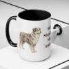 15oz Funny Miniature American Shepherd Mug, Black, lifestyle photo