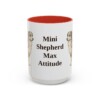 15oz Funny Miniature American Shepherd Mug, Red, front view