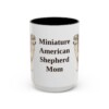 15oz Miniature American Shepherd Dog Mom Mug, Black, front view