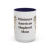 15oz Miniature American Shepherd Dog Mom Mug, Navy, front view