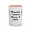 15oz Miniature American Shepherd Dog Mom Mug, Pink, front view