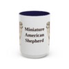 15oz Miniature American Shepherd Mug, Navy, front view