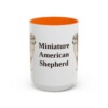 15oz Miniature American Shepherd Mug, Orange, front view