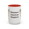 15oz Miniature American Shepherd Mug, Red, front view