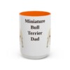 15oz-miniature-bull-terrier-mug-dad-orange 15oz Miniature Bull Terrier Dog Dad Mug, Orange, front view