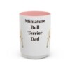 15oz-miniature-bull-terrier-mug-dad-pink 15oz Miniature Bull Terrier Dog Dad Mug, Pink, front view