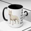 15oz Funny Miniature Bull Terrier Mug, Black, lifestyle photo