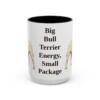 15oz Funny Miniature Bull Terrier Mug, Black, front view