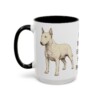 15oz Funny Miniature Bull Terrier Mug, Black, left side view
