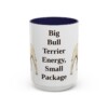 15oz Funny Miniature Bull Terrier Mug, Navy, front view