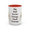 15oz Funny Miniature Bull Terrier Mug, Red, front view
