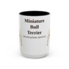 15oz Miniature Bull Terrier Latin Mug, Black, front view