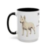 15oz Miniature Bull Terrier Latin Mug, Black, left side view