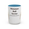 15oz Miniature Bull Terrier Latin Mug, Light Blue, front view