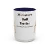 15oz Miniature Bull Terrier Latin Mug, Navy, front view