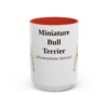 15oz Miniature Bull Terrier Latin Mug, Red, front view