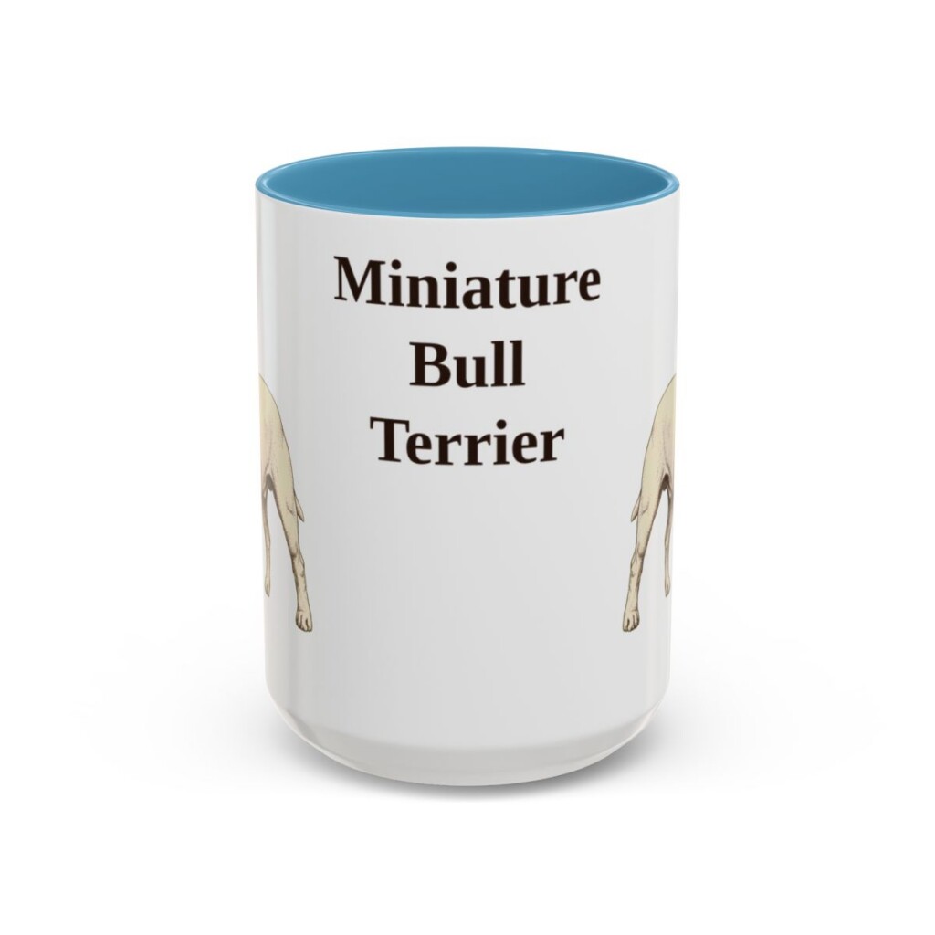 15oz-miniature-bull-terrier-mug-light-blue 15oz Miniature Bull Terrier Mug, Light Blue, front view
