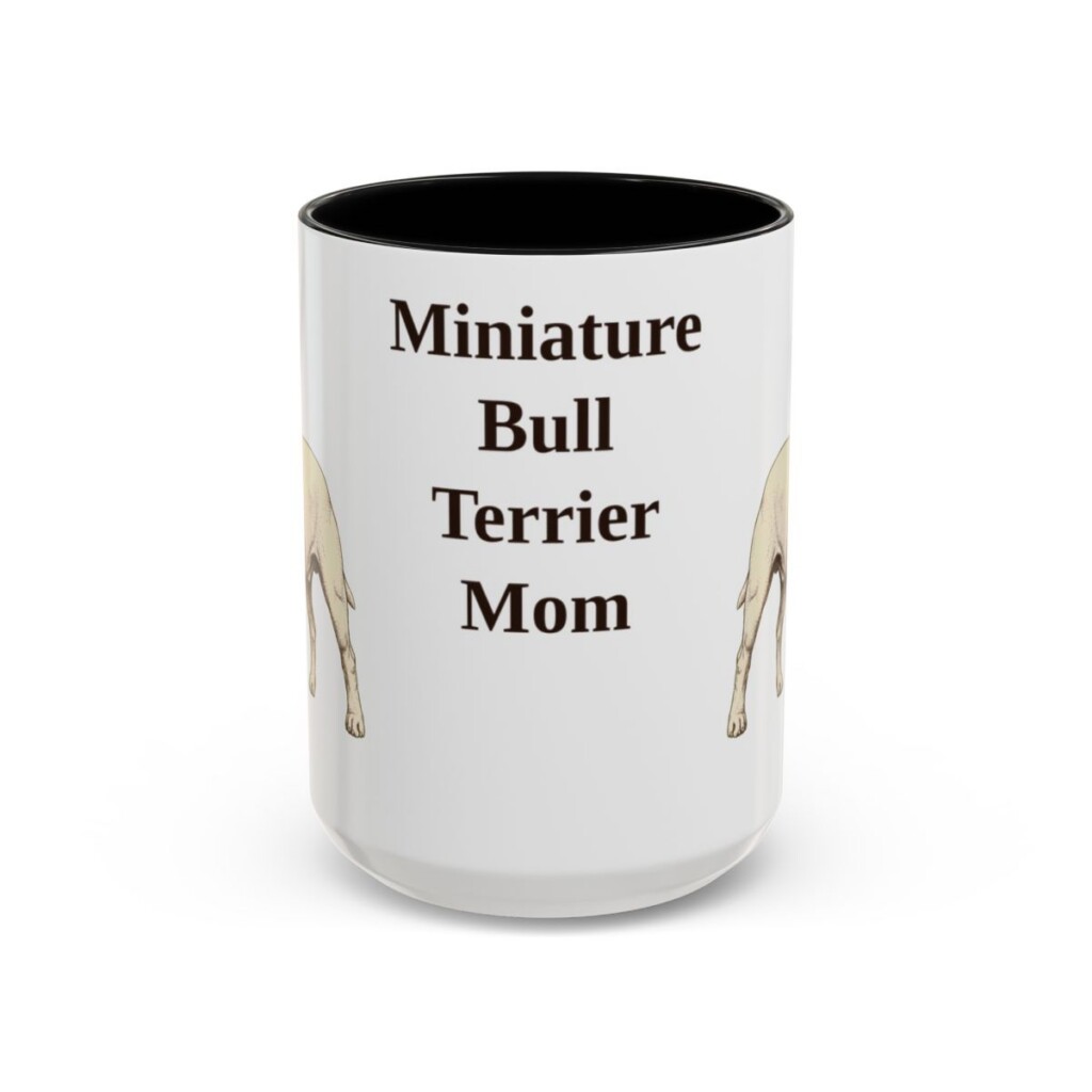 15oz-miniature-bull-terrier-mug-mom-black-front 15oz Miniature Bull Terrier Dog Mom Mug, Black, front view