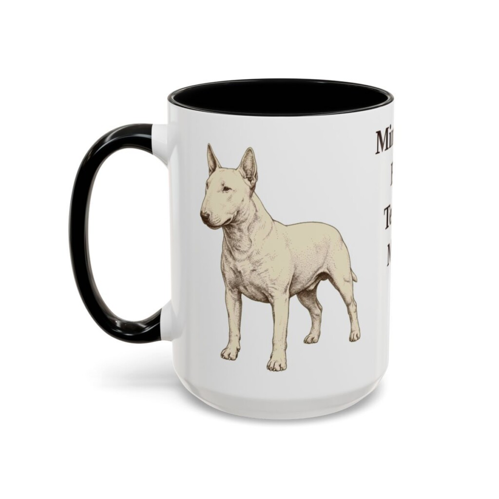 15oz-miniature-bull-terrier-mug-mom-black-left 15oz Miniature Bull Terrier Dog Mom Mug, Black, left side view