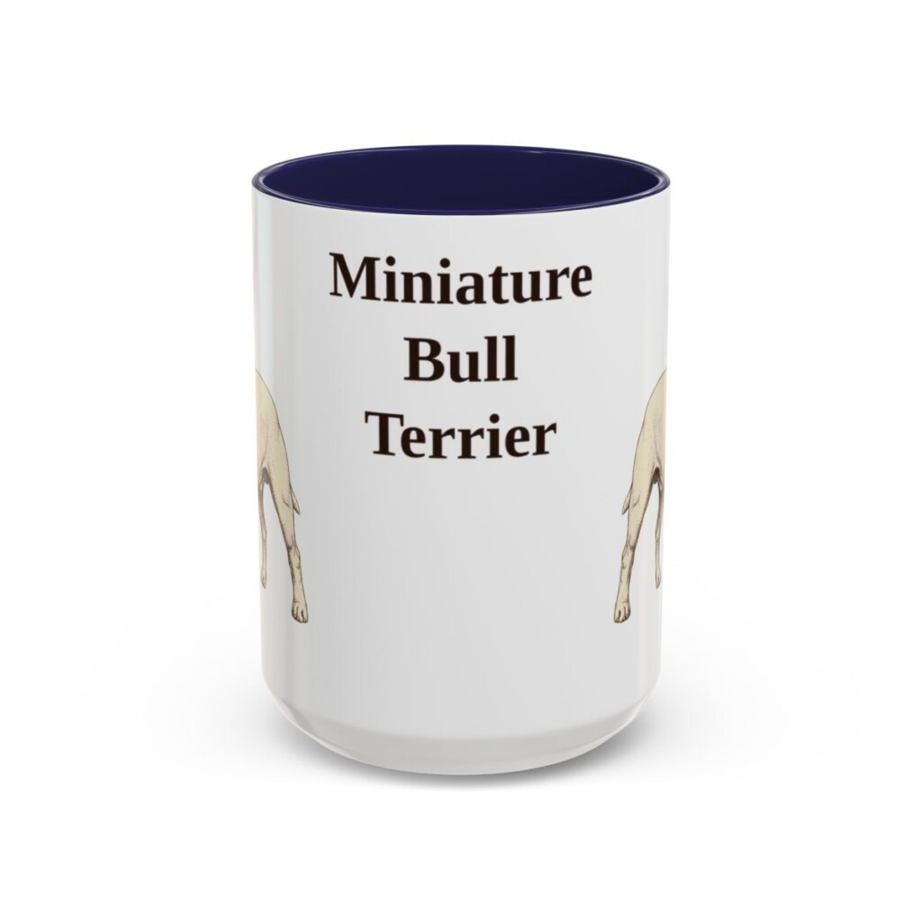 15oz-miniature-bull-terrier-mug-navy 15oz Miniature Bull Terrier Mug, Navy, front view