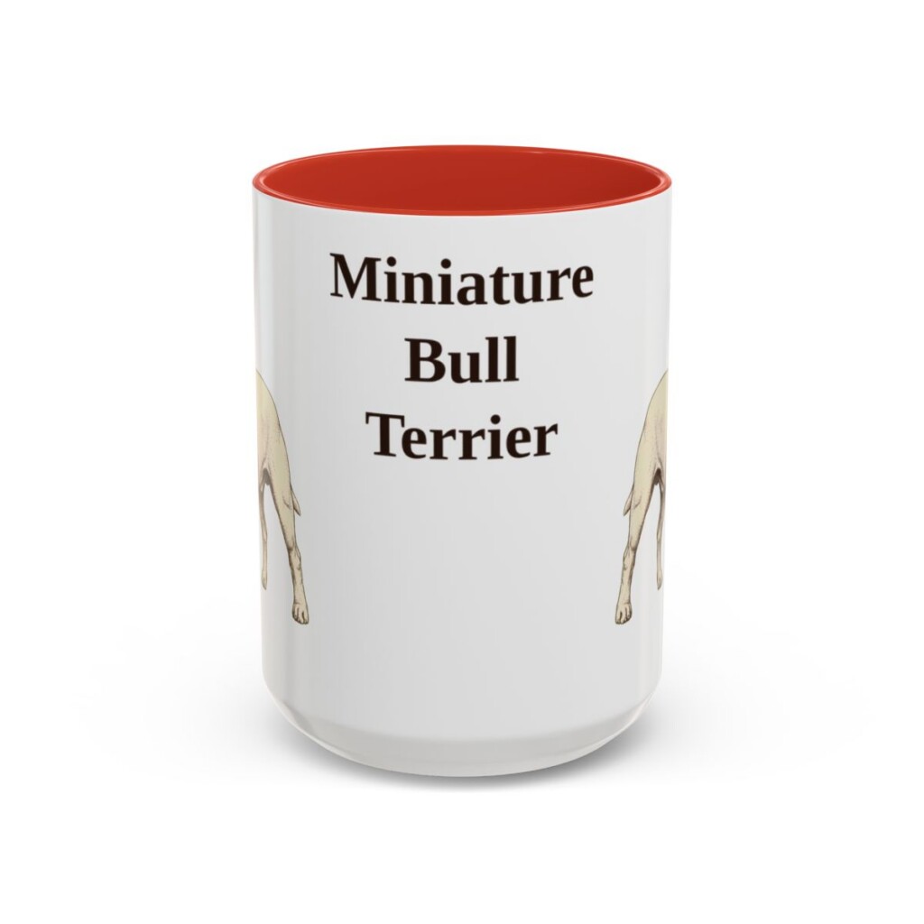 15oz-miniature-bull-terrier-mug-red 15oz Miniature Bull Terrier Mug, Red, front view