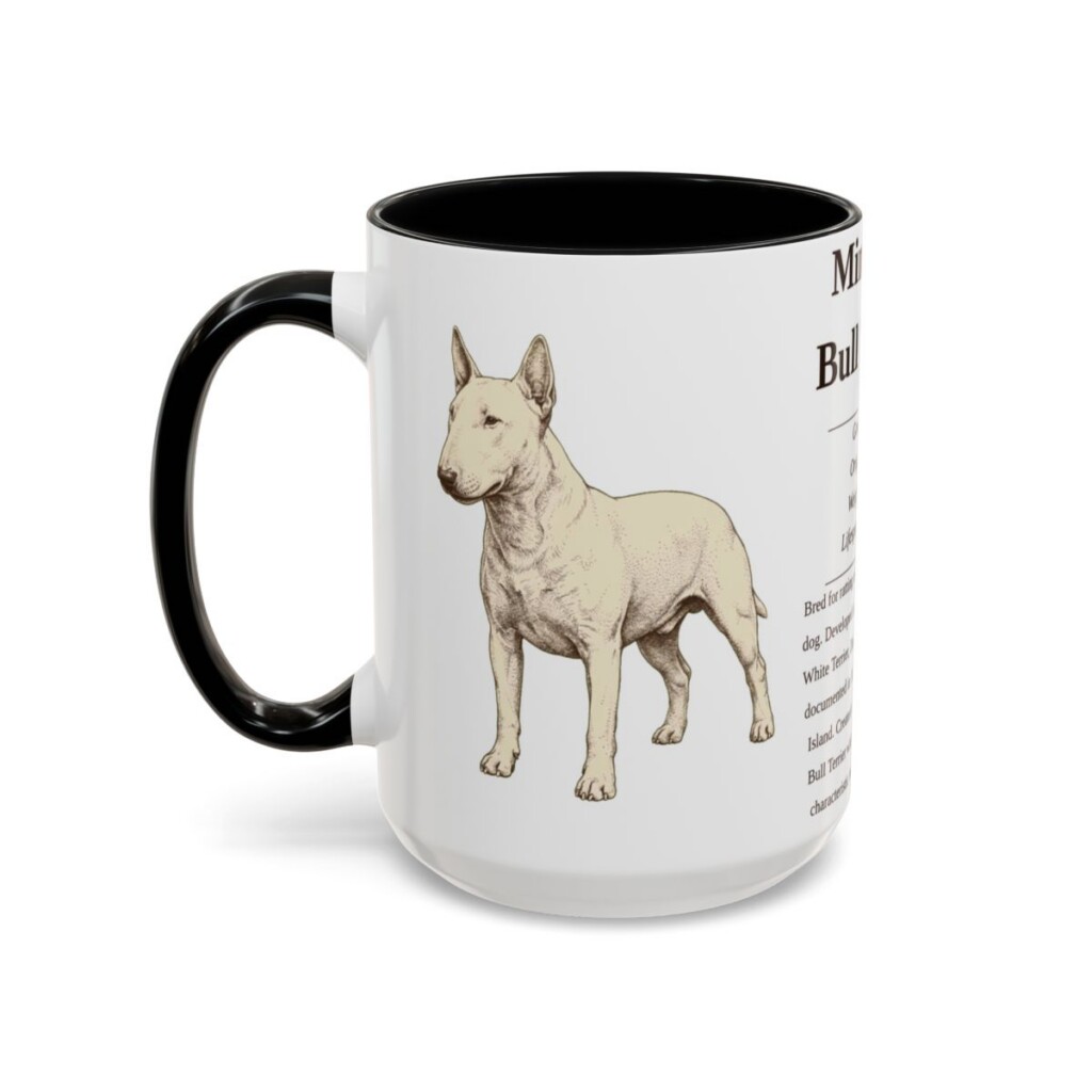 15oz Miniature Bull Terrier Mug, Black, left side view