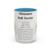 15oz Miniature Bull Terrier Mug, Light Blue, front view