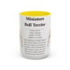 15oz Miniature Bull Terrier Mug, Yellow, front view