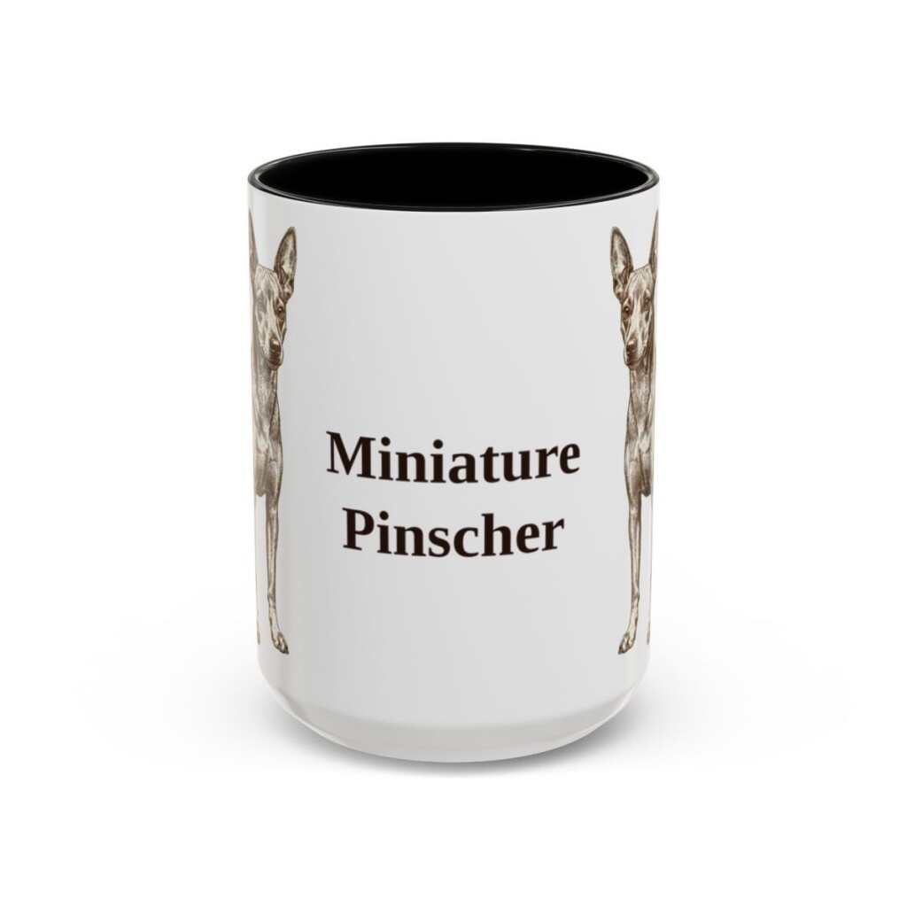 15oz Miniature Pinscher Mug, Black, front view